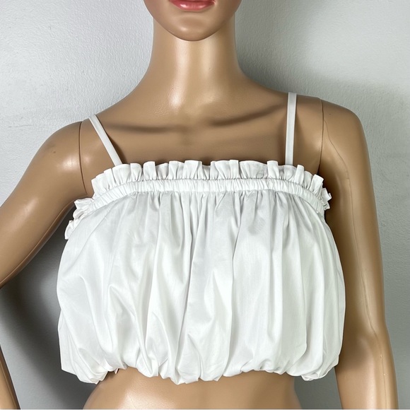 NEW CINQ A SEPT REVOLVE WHITE CROP TOP - Picture 2 of 13
